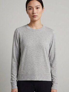 Kit and Ace Cashmere Blend Heathered Grey Crew Neck